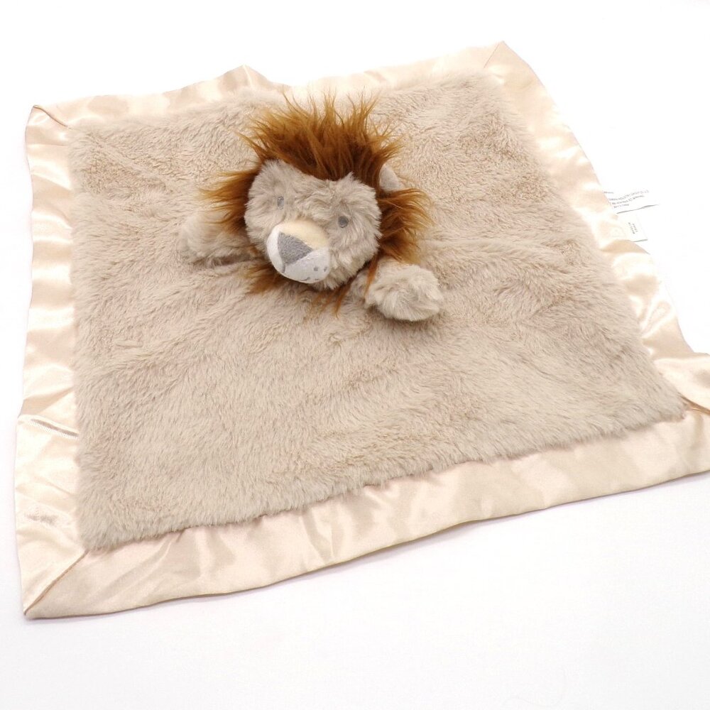 Cloud Island Lion Baby Lovey Plush Tan Brown Satin Stuffed Security Blanket 2022